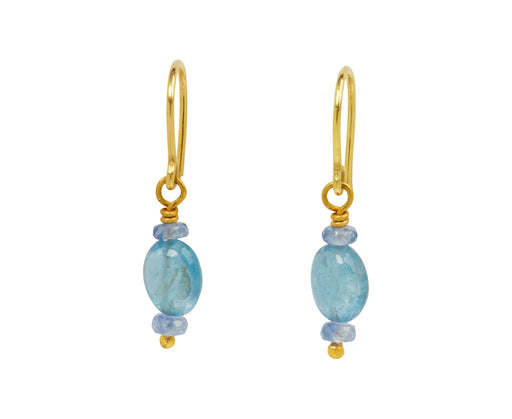 Mallary Marks Spun Sugar Sapphire and Aquamarine Earrings