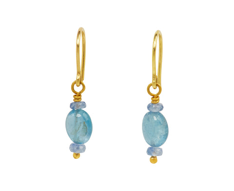 Mallary Marks Spun Sugar Sapphire and Aquamarine Earrings