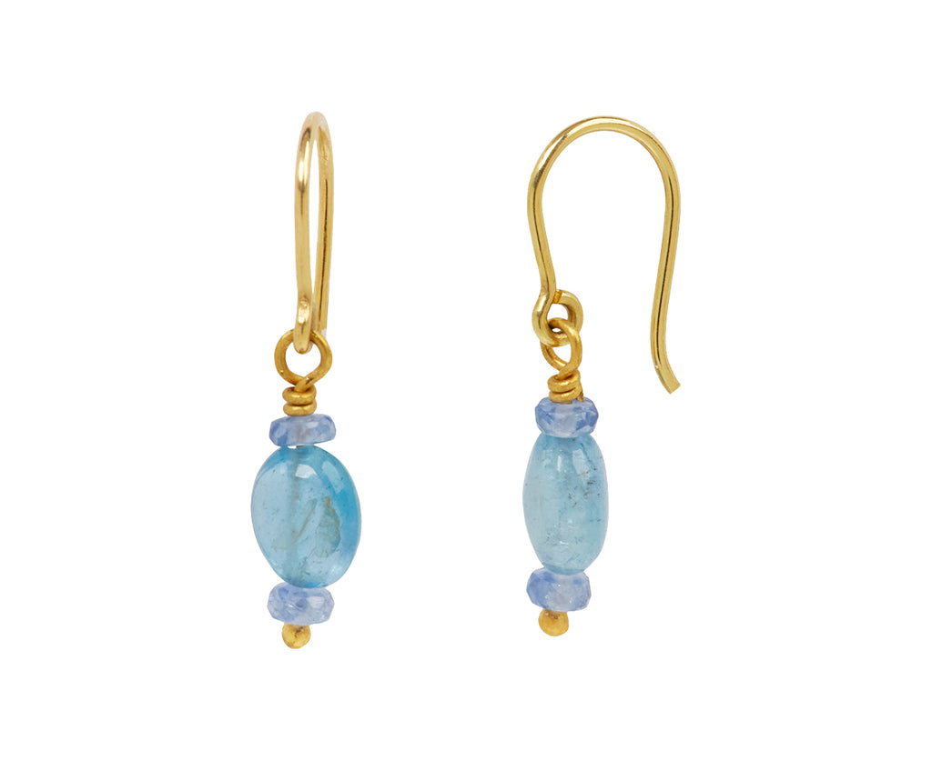 Mallary Marks Spun Sugar Sapphire and Aquamarine Earrings - side