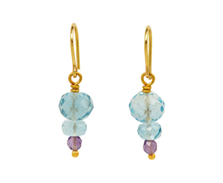 Mallary Marks Spun Sugar Aquamarine and Amethyst Earrings