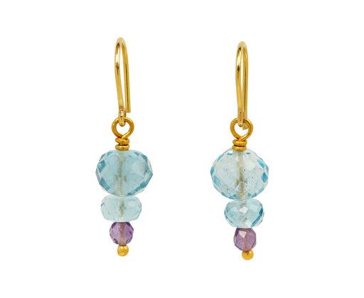 Mallary Marks Spun Sugar Aquamarine and Amethyst Earrings