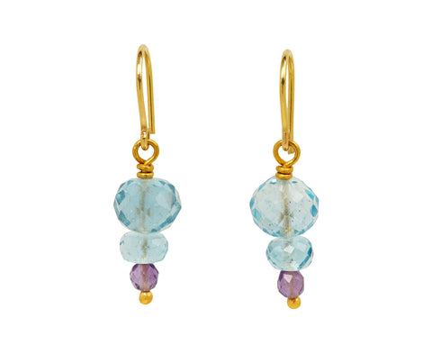 Mallary Marks Spun Sugar Aquamarine and Amethyst Earrings
