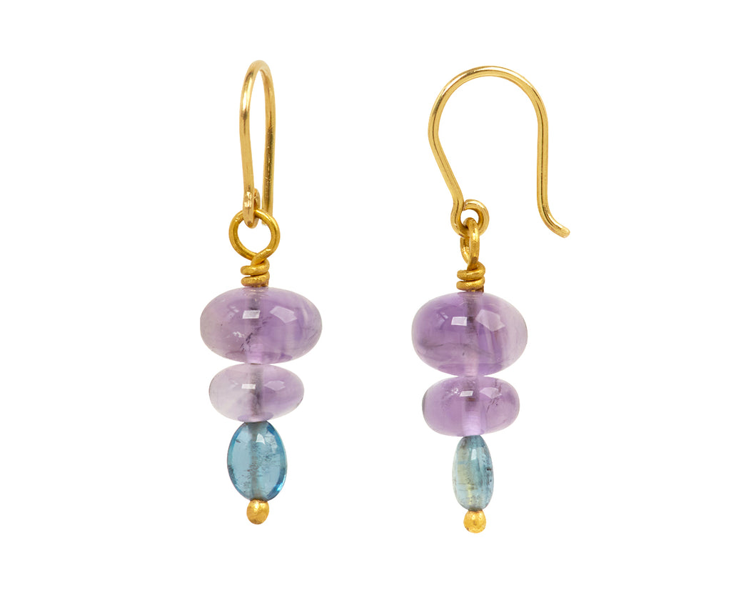 Mallary Marks Spun Sugar Amethyst and Aquamarine Earrings - side