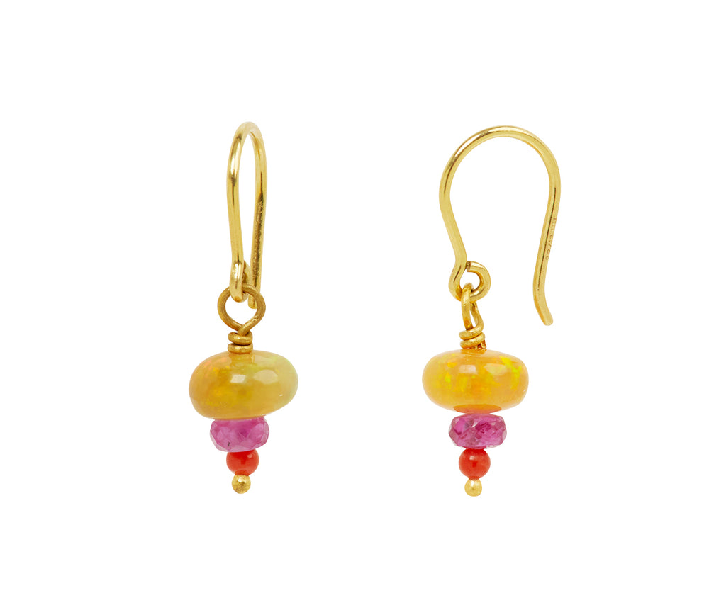 Mallary Marks Spun Sugar Opal, Spinel and Coral Earrings - angle