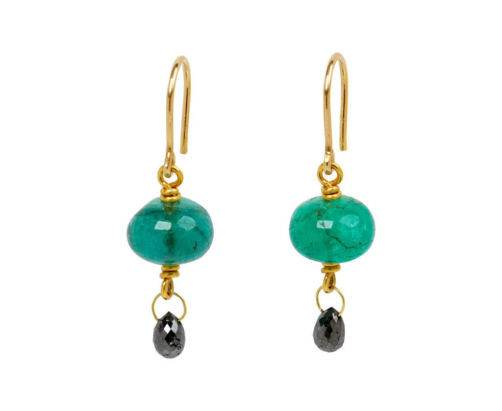 Mallary Marks Emerald and Black Diamond Spun Sugar Earrings