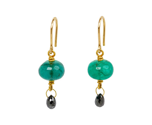 Mallary Marks Emerald and Black Diamond Spun Sugar Earrings