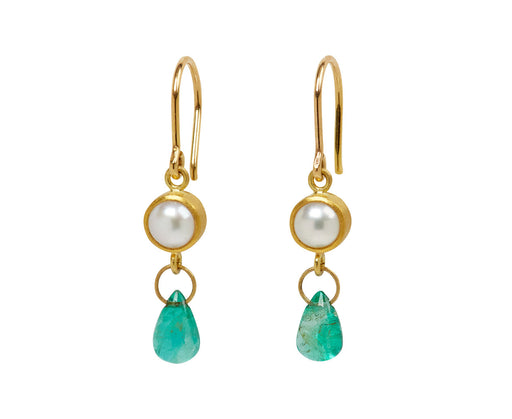 Pearl and Emerald Apple & Eve Earrings