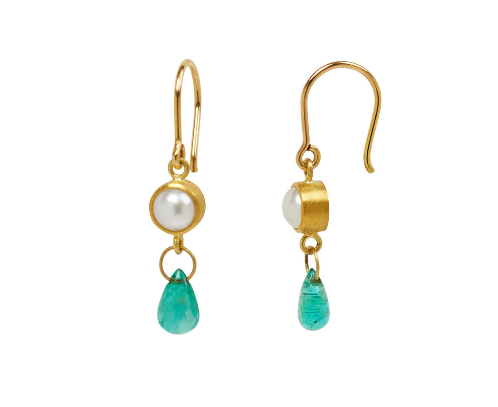 Pearl and Emerald Apple & Eve Earrings