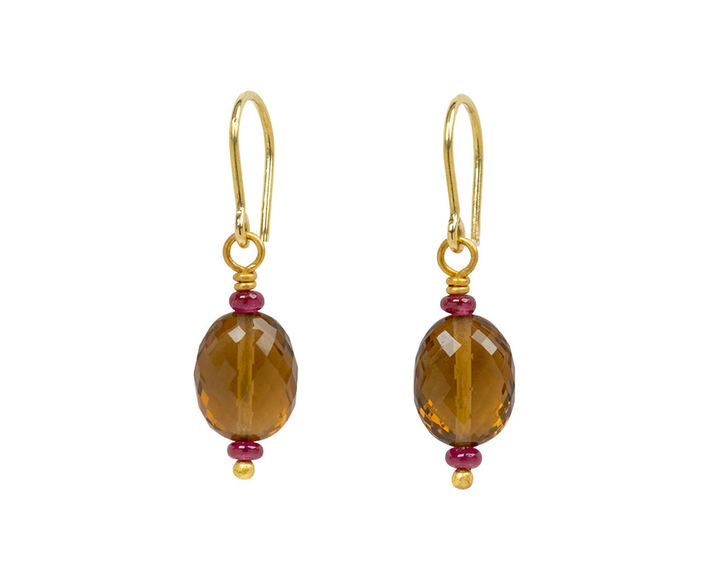Mallary Marks Spun Sugar Spinel and Smoky Quartz Earrings