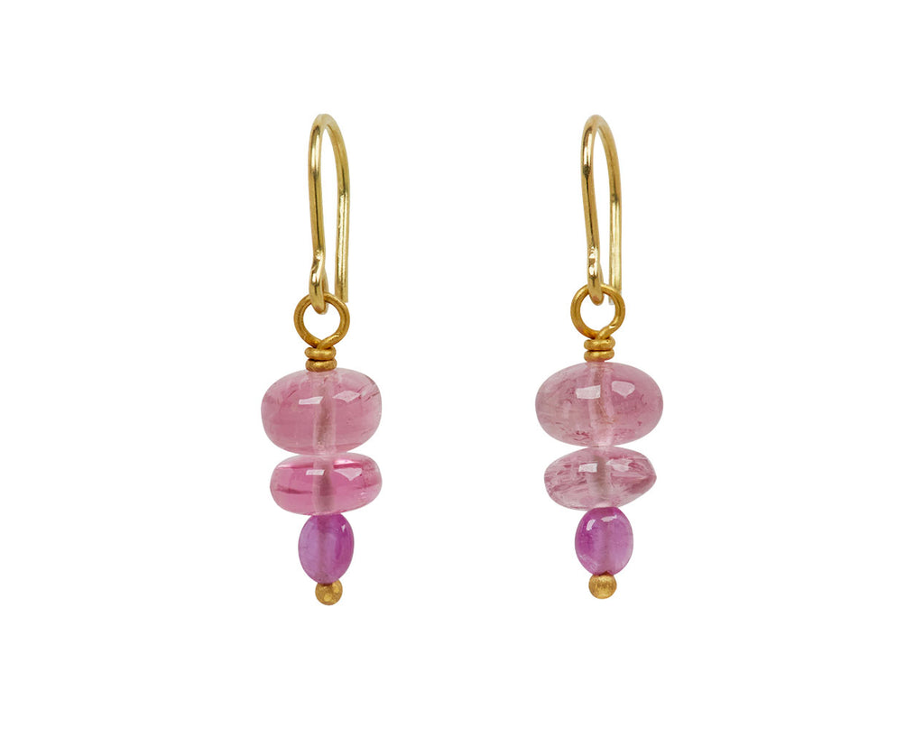Mallary Marks Spun Sugar Pink Tourmaline and Ruby Earrings