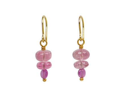 Mallary Marks Spun Sugar Pink Tourmaline and Ruby Earrings