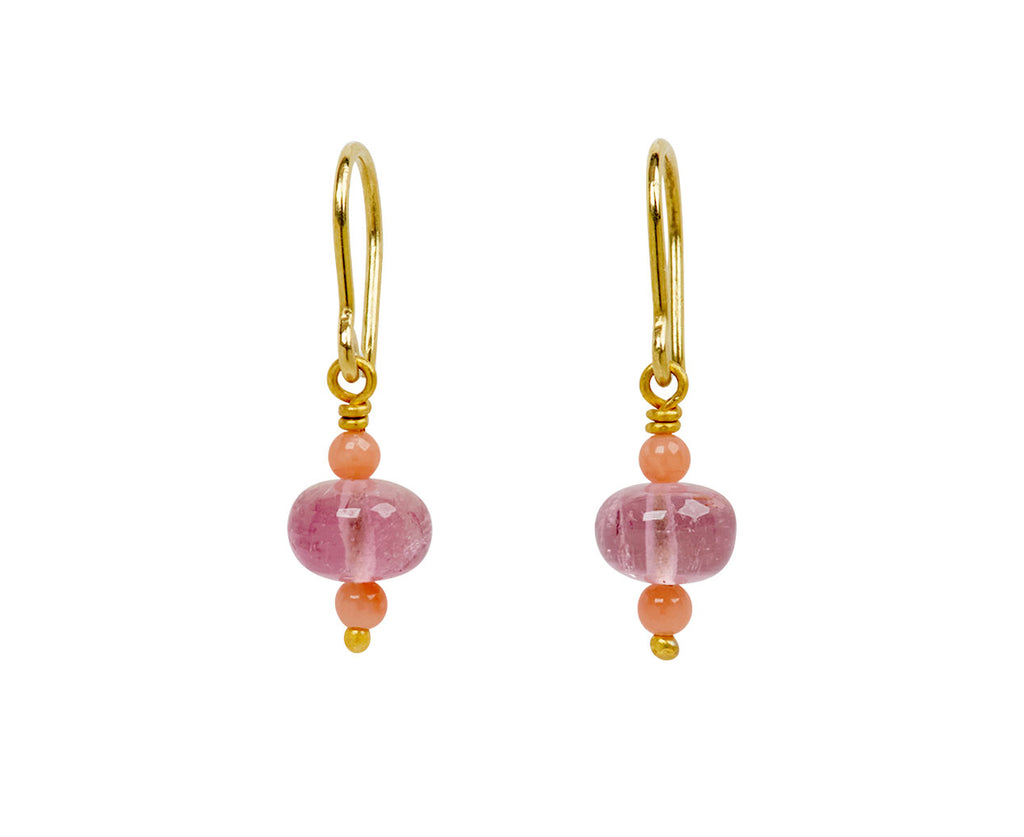 Mallary Marks Spun Sugar Peach Coral and Pink Tourmaline Earrings