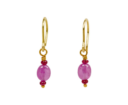 Mallary Marks Spun Sugar Pink Spinel and Ruby Earrings