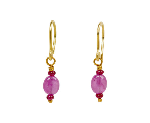 Mallary Marks Spun Sugar Pink Spinel and Ruby Earrings
