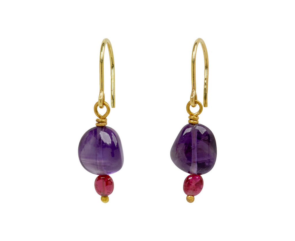 Mallary Marks Spun Sugar Amethyst and Red Spinel Earrings
