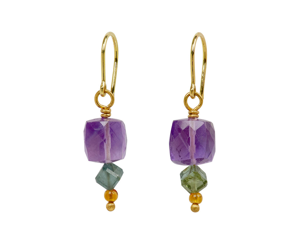 Mallary Marks Spun Sugar Amethyst and Blue Tourmaline Earrings