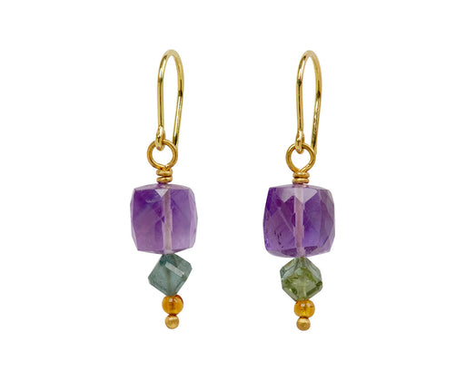 Mallary Marks Spun Sugar Amethyst and Blue Tourmaline Earrings