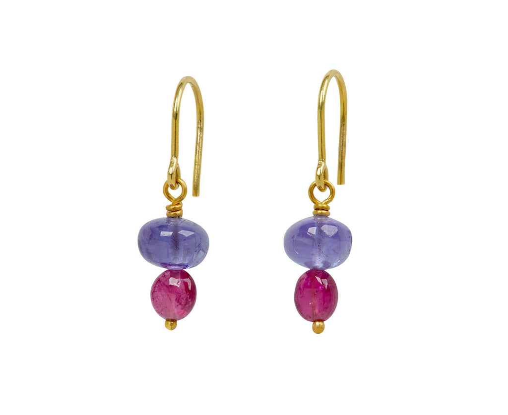 Mallary Marks Spun Sugar Tanzanite and Rubellite Earrings