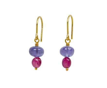 Mallary Marks Spun Sugar Tanzanite and Rubellite Earrings