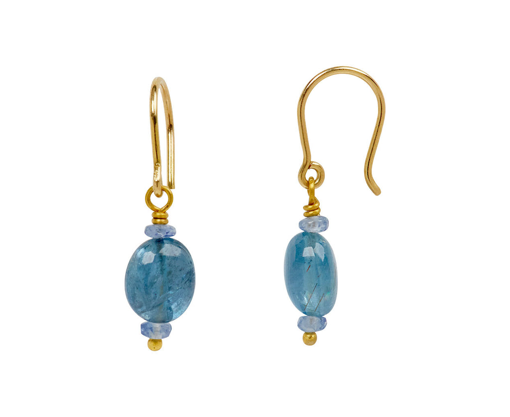 Mallary Marks Spun Sugar Blue Sapphiure and Aquamarine Earrings - side