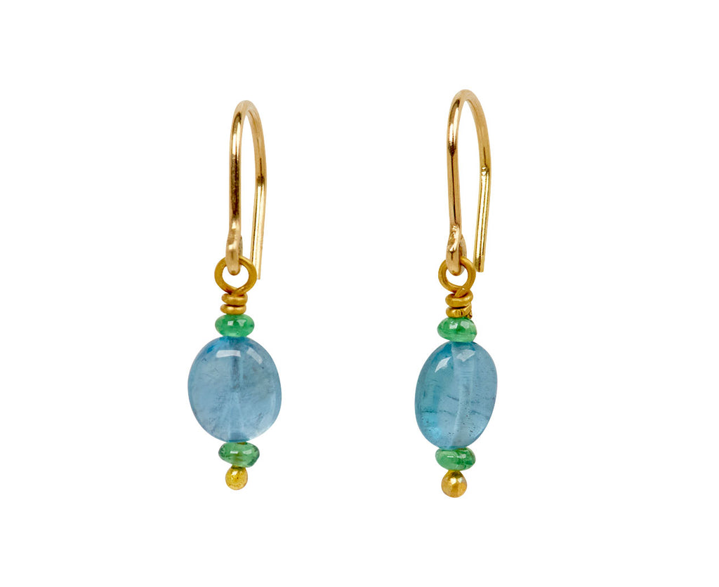 Mallary Marks Spun Sugar Tsavorite and Aquamarine Earrings