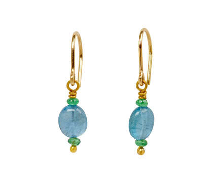 Mallary Marks Spun Sugar Tsavorite and Aquamarine Earrings