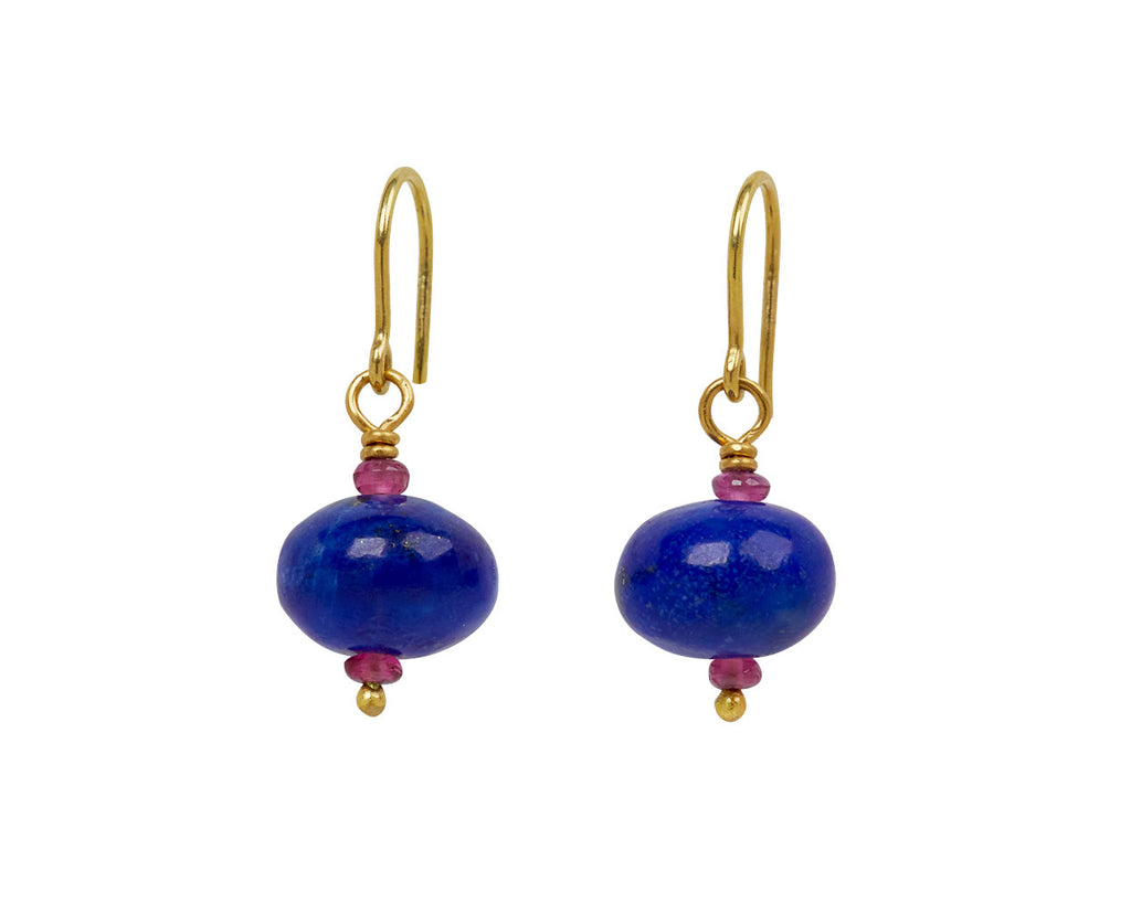 Mallary Marks Spun Sugar Ruellite and Lapis Earrings