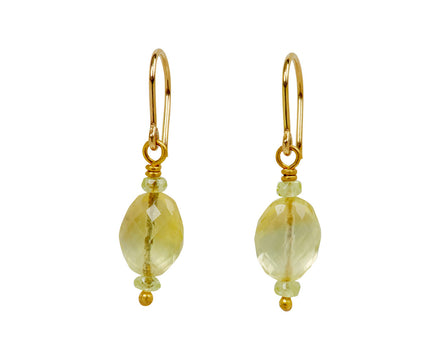 Mallary Marks Spun Sugar Chrysoberyl and Phrenite Earrings
