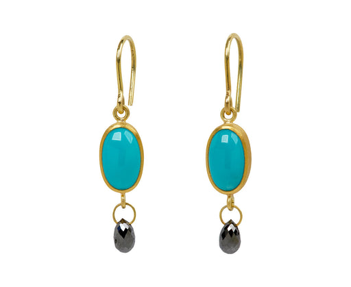 Mallary Marks Turquoise and Diamond Apple & Eve Earrings