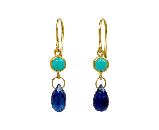 Mallary Marks Turquoise and Kyanite Apple & Eve Earrings