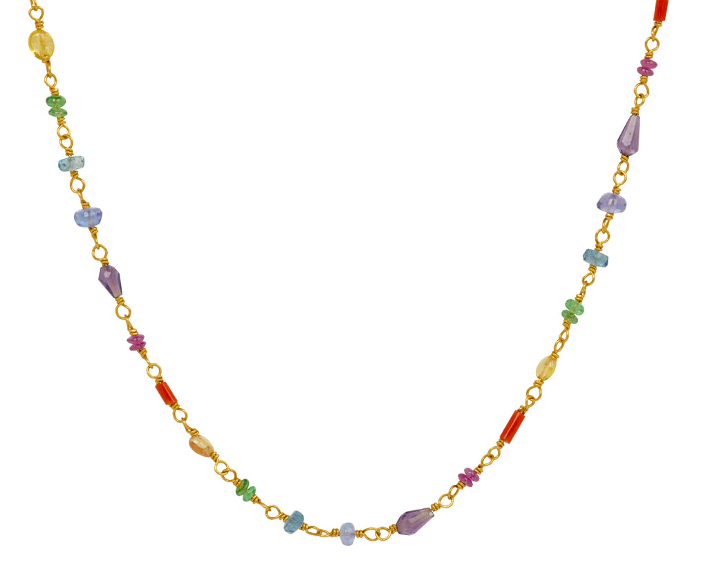 Bright Rainbow Multi-Gem Spun Sugar Necklace - TWISTonline 