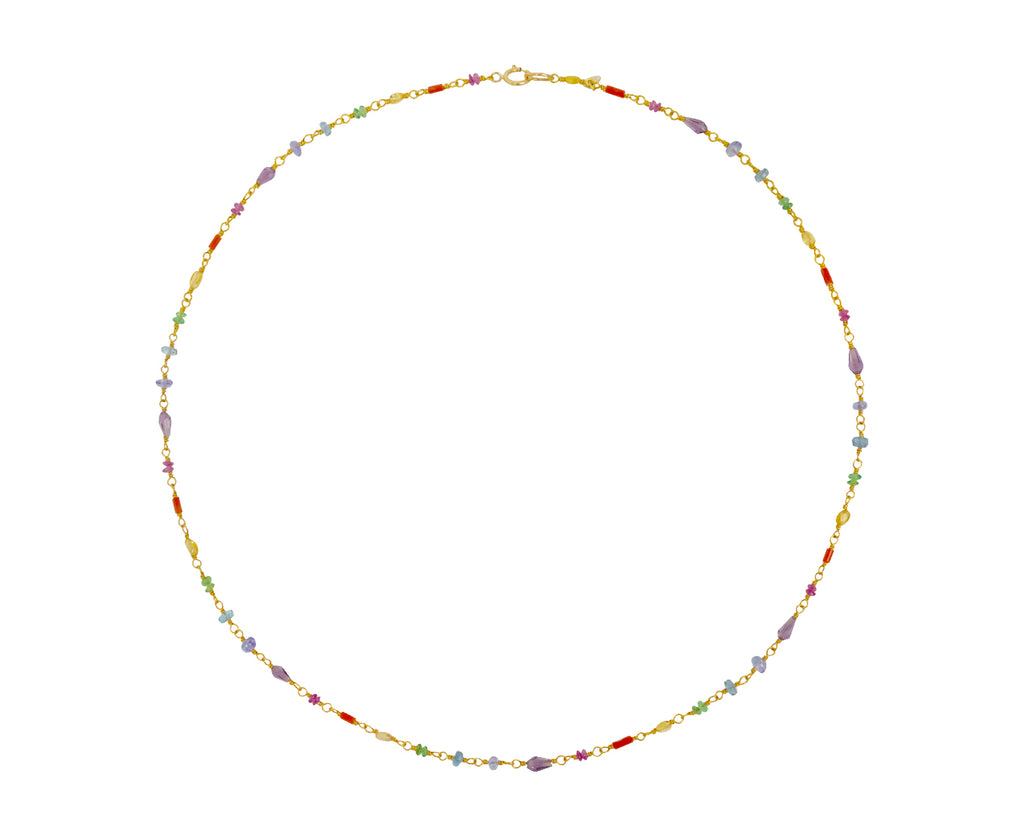 Bright Rainbow Multi-Gem Spun Sugar Necklace - TWISTonline 