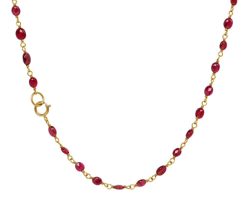Red Spinel and Ruby Spun Sugar Necklace