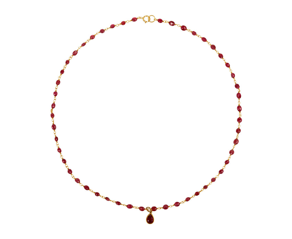 Red Spinel and Ruby Spun Sugar Necklace