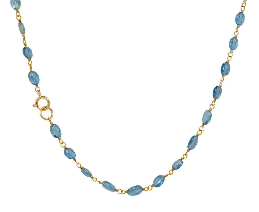 Aquamarine and Blue Sapphire Spun Sugar Necklace