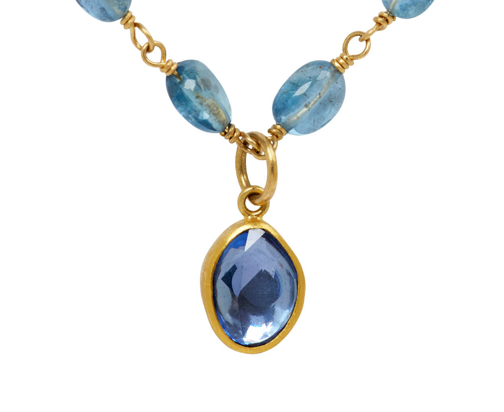 Aquamarine and Blue Sapphire Spun Sugar Necklace