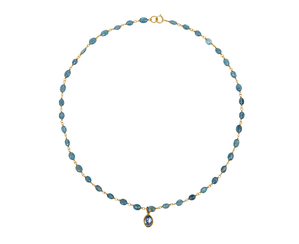 Aquamarine and Blue Sapphire Spun Sugar Necklace