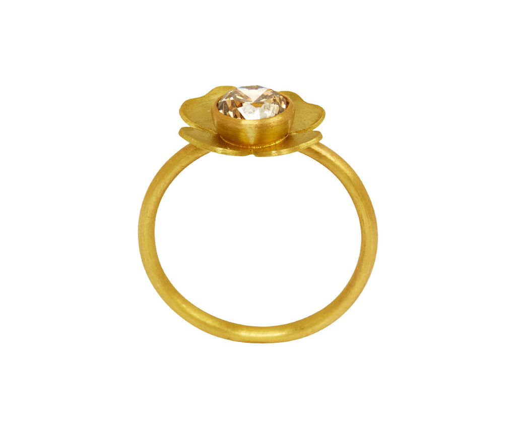 Mallary Marks Brown Champagne Diamond Small Zina Ring - top down
