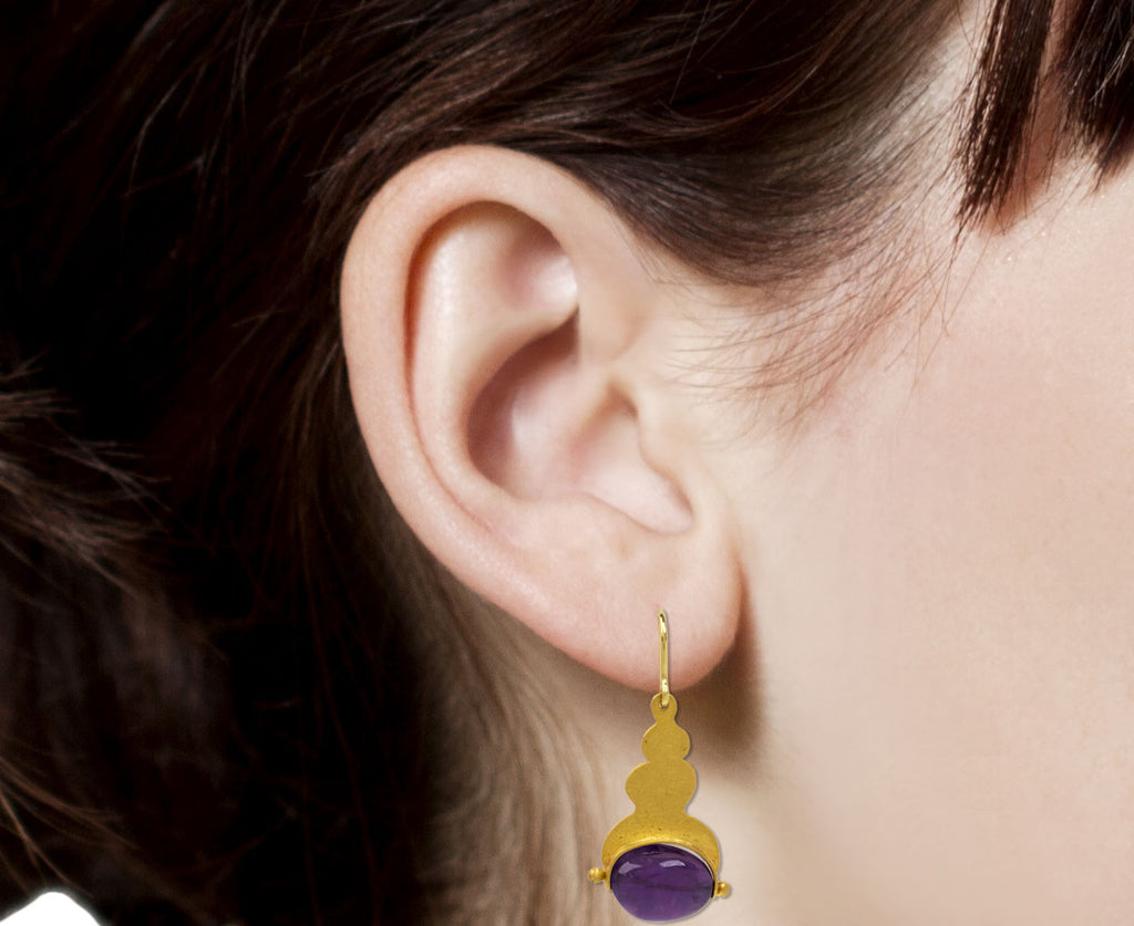 Dark Amethyst Arp Earrings