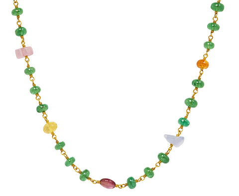 Tsavorite Garnet Spun Sugar Necklace