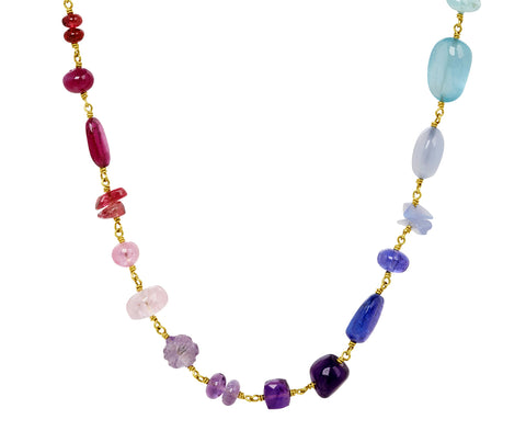 Large Rainbow Spun Sugar Necklace