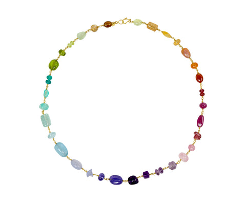 Large Rainbow Spun Sugar Necklace