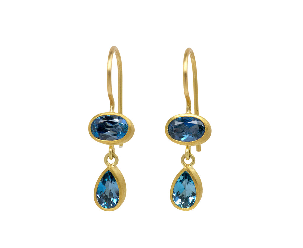 Mallary Marks Dark Blue Aquamarine Bon Bon Earrings