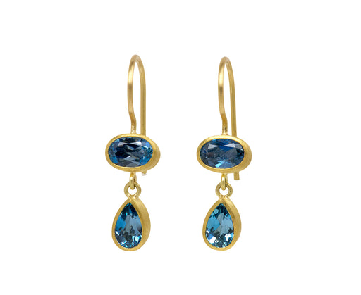 Mallary Marks Dark Blue Aquamarine Bon Bon Earrings