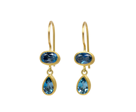 Mallary Marks Dark Blue Aquamarine Bon Bon Earrings