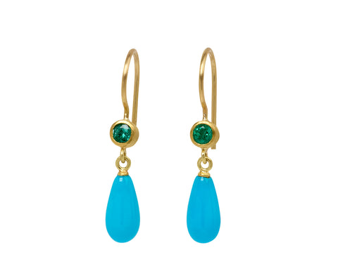 Mallary Marks Emerald and Turquoise Apple and Eve Earrings
