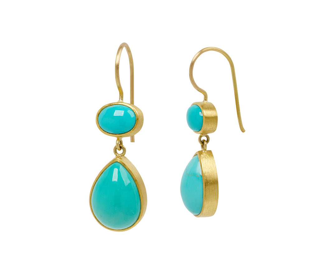 Mallary Marks Double Turquoise Bon Bon Earrings - Side View