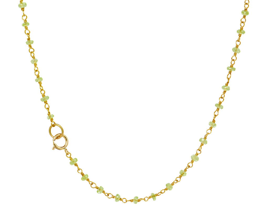 Chrysoberyl and Sapphire Spun Sugar Pendant Necklace
