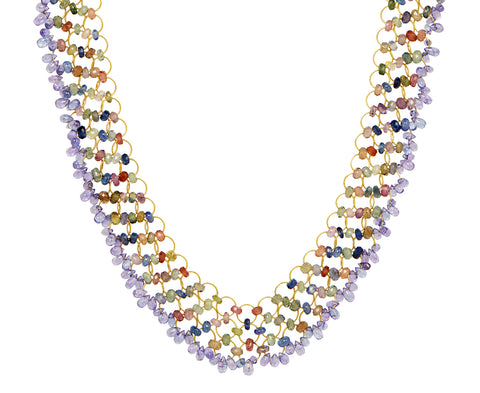 Mallary Marks Sapphire and Tanzanite Kaleidoscope Necklace