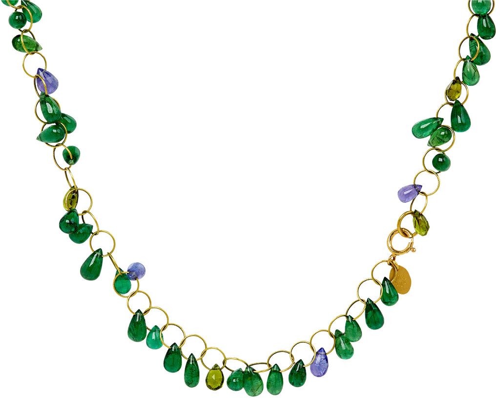 Blue and Green Circus Briolette Necklace